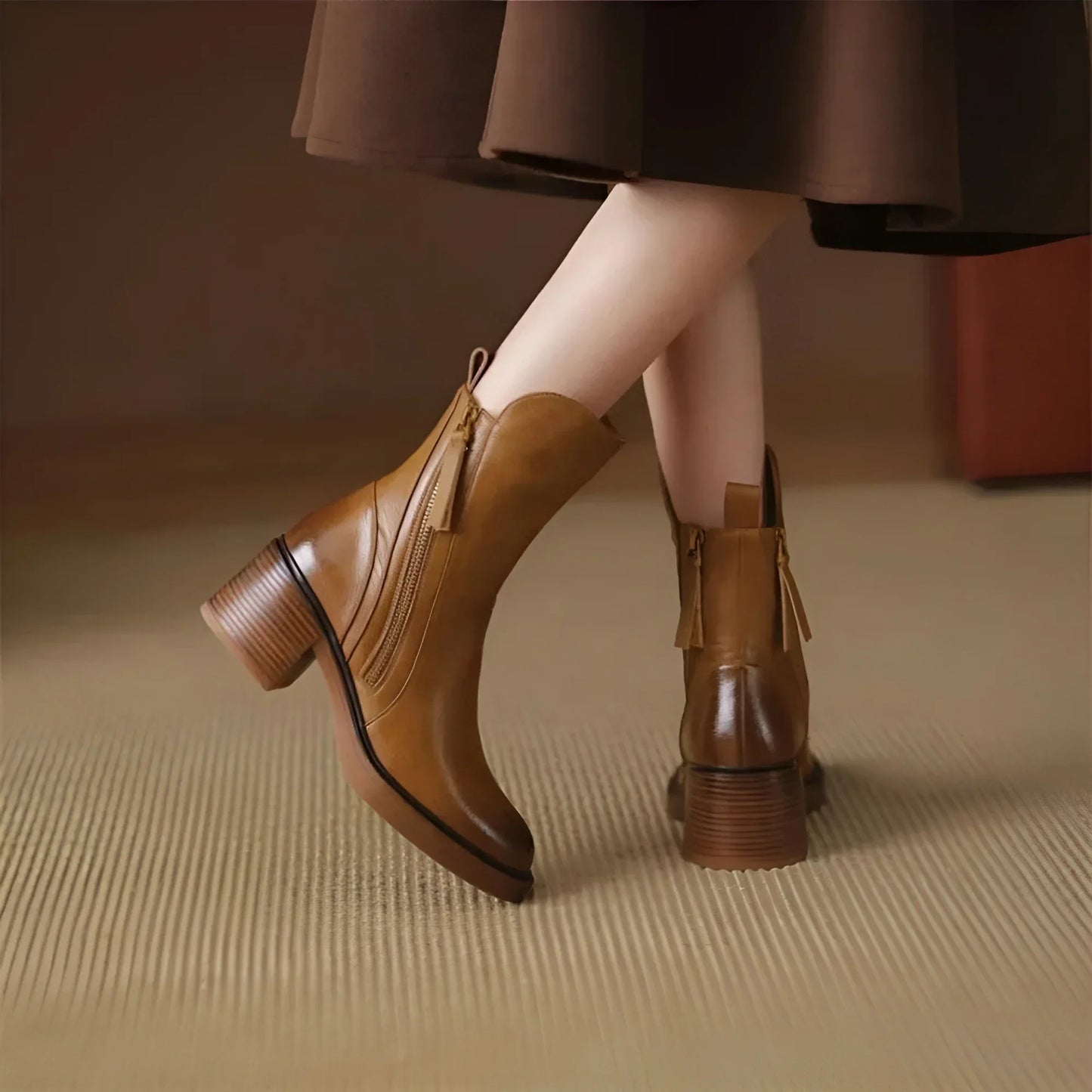 Plantaris Anna – Bottines Femme Effet Cuir | Confort Quotidien, Maintien Souple
