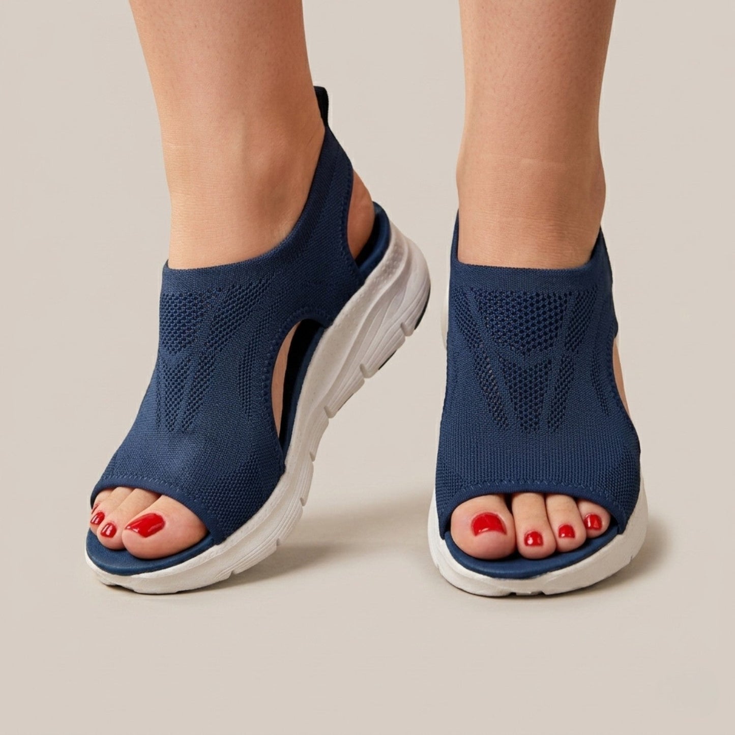 Léa — Sandale d'Été en Maille Souple, Pieds Sensibles