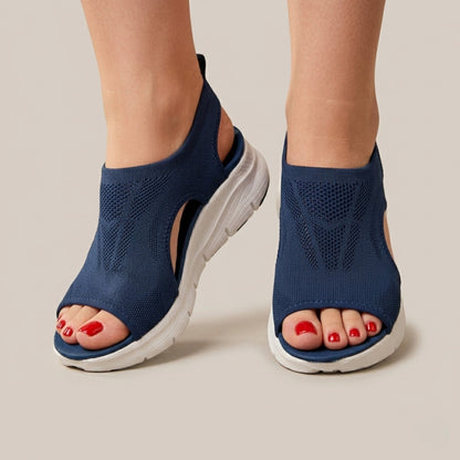 Léa — Sandale d'Été en Maille Souple, Pieds Sensibles