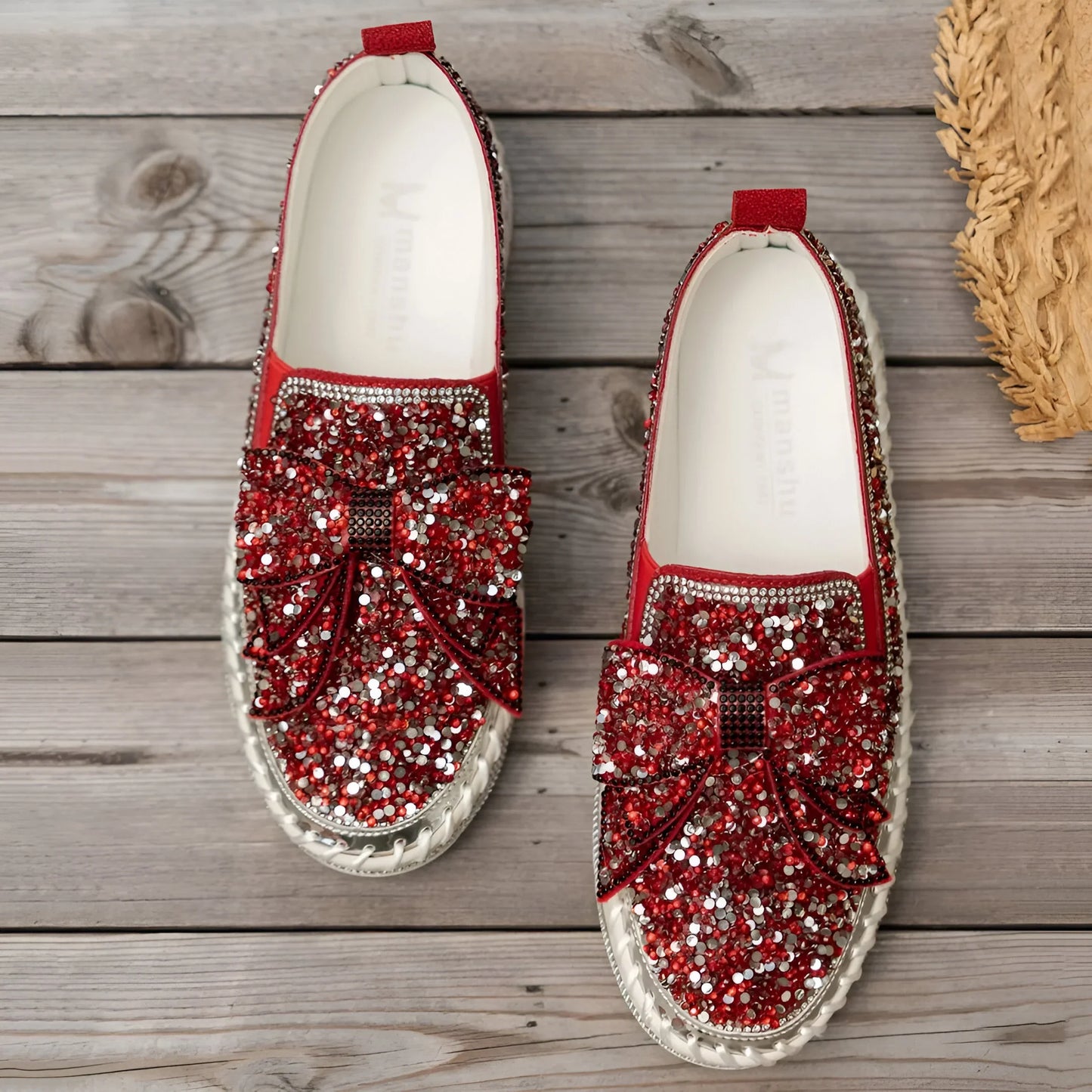 Plantaris Isabeau – Mocassins Confort Femme Nœud Strass | Voûte Plantaire, Élégants