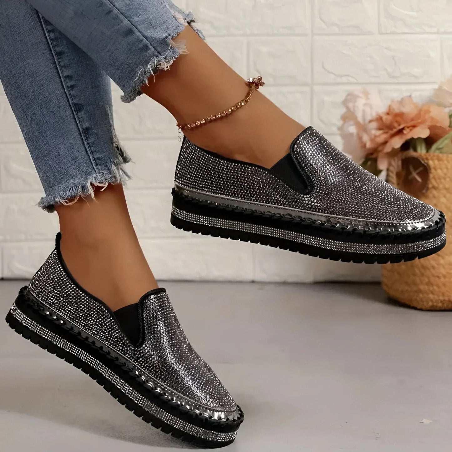 Plantaris Marcelline – Baskets Confort Femme Plateforme Strass | Voûte Plantaire, Légères