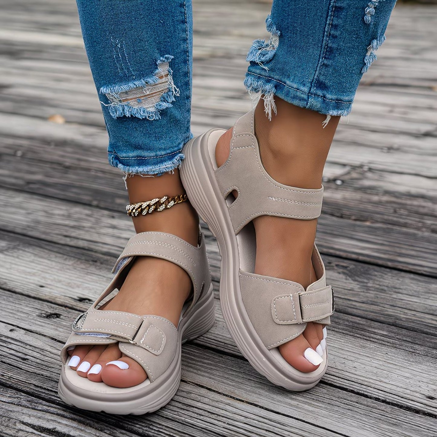 Soline — Sandale Orthopédique Cuir Vegan, Soutien Voûte Plantaire