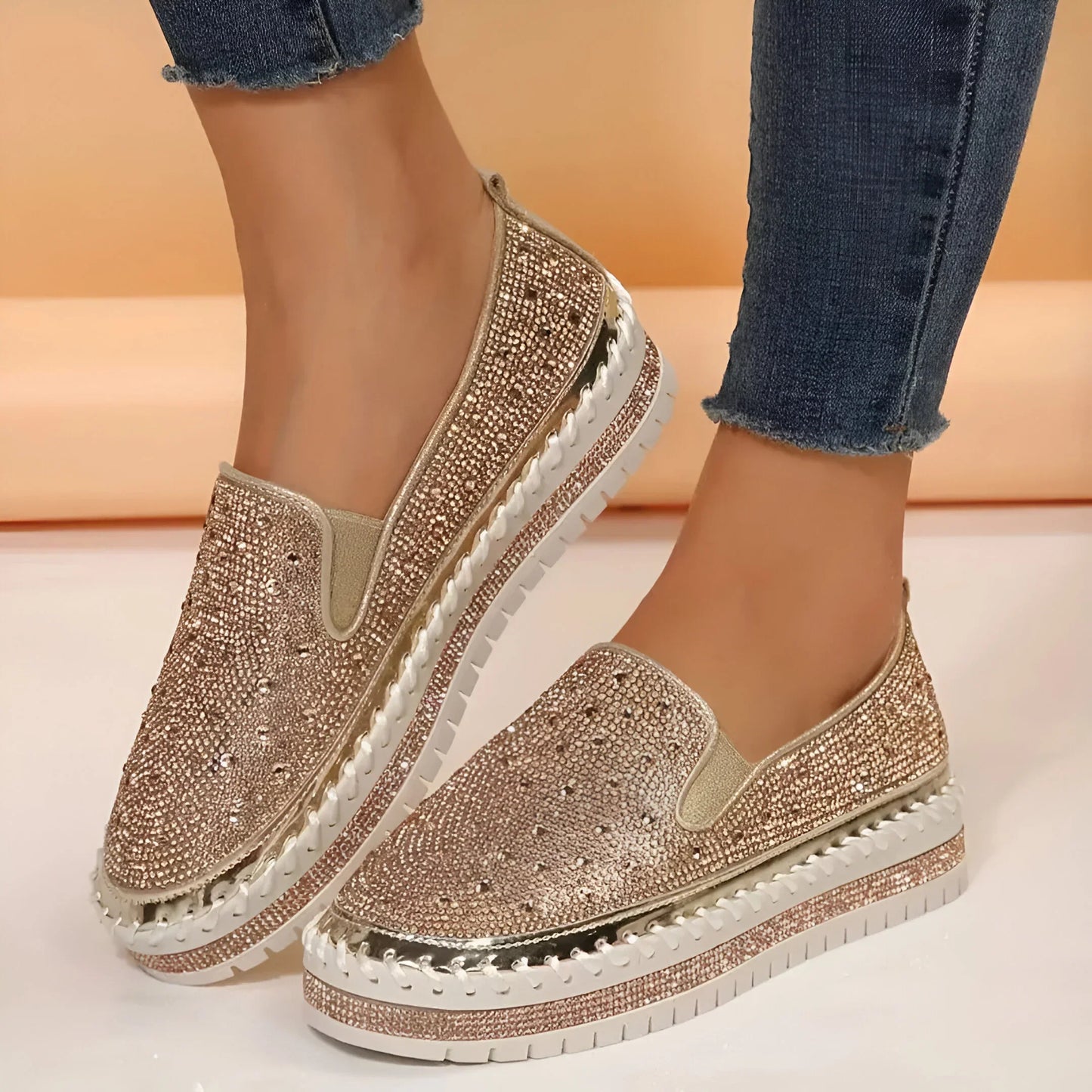 Plantaris Marcelline – Baskets Confort Femme Plateforme Strass | Voûte Plantaire, Légères