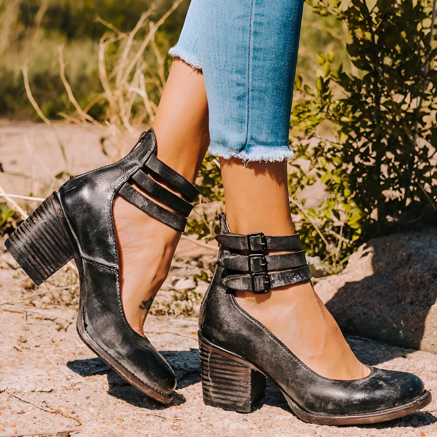 Plantaris Lise – Sandales à Talon Confort Femme Effet Cuir | Maintien, Élégantes