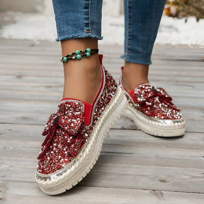 Plantaris Isabeau – Mocassins Confort Femme Nœud Strass | Voûte Plantaire, Élégants