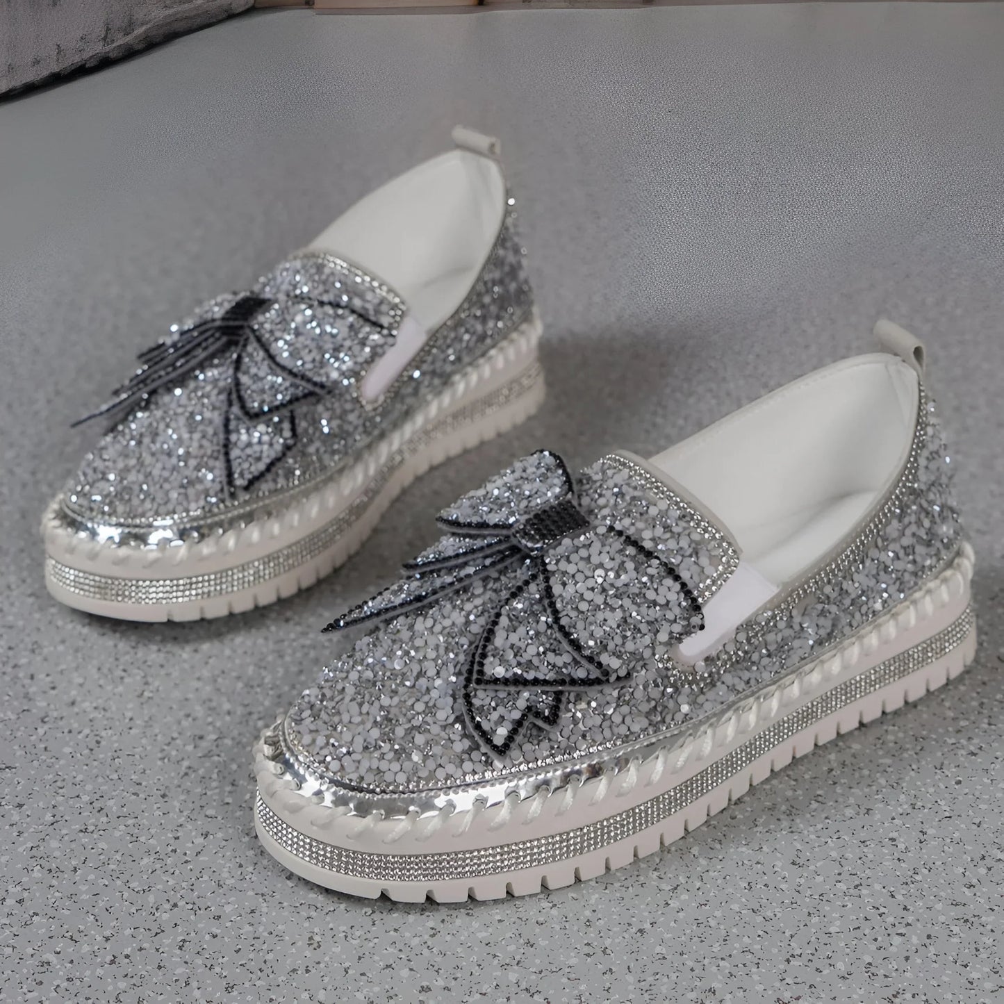 Plantaris Isabeau – Mocassins Confort Femme Nœud Strass | Voûte Plantaire, Élégants