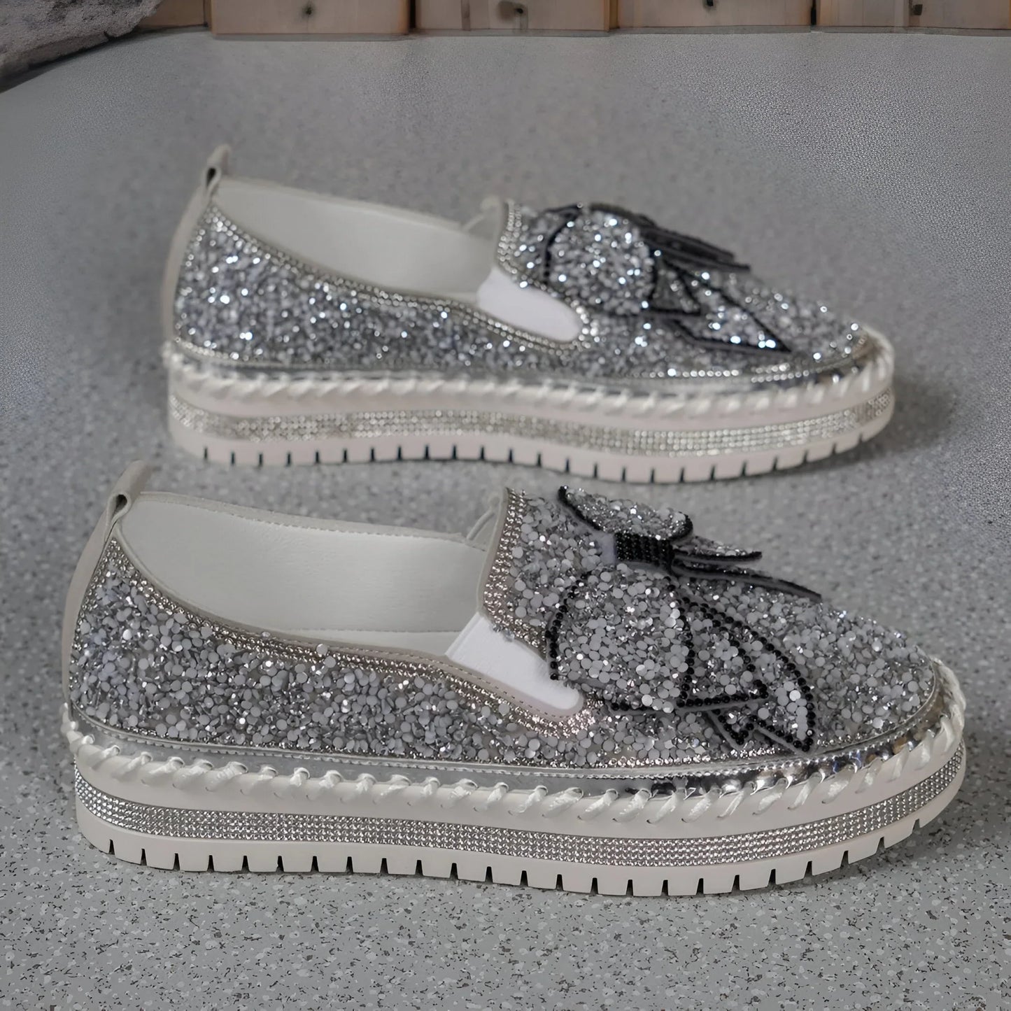 Plantaris Isabeau – Mocassins Confort Femme Nœud Strass | Voûte Plantaire, Élégants