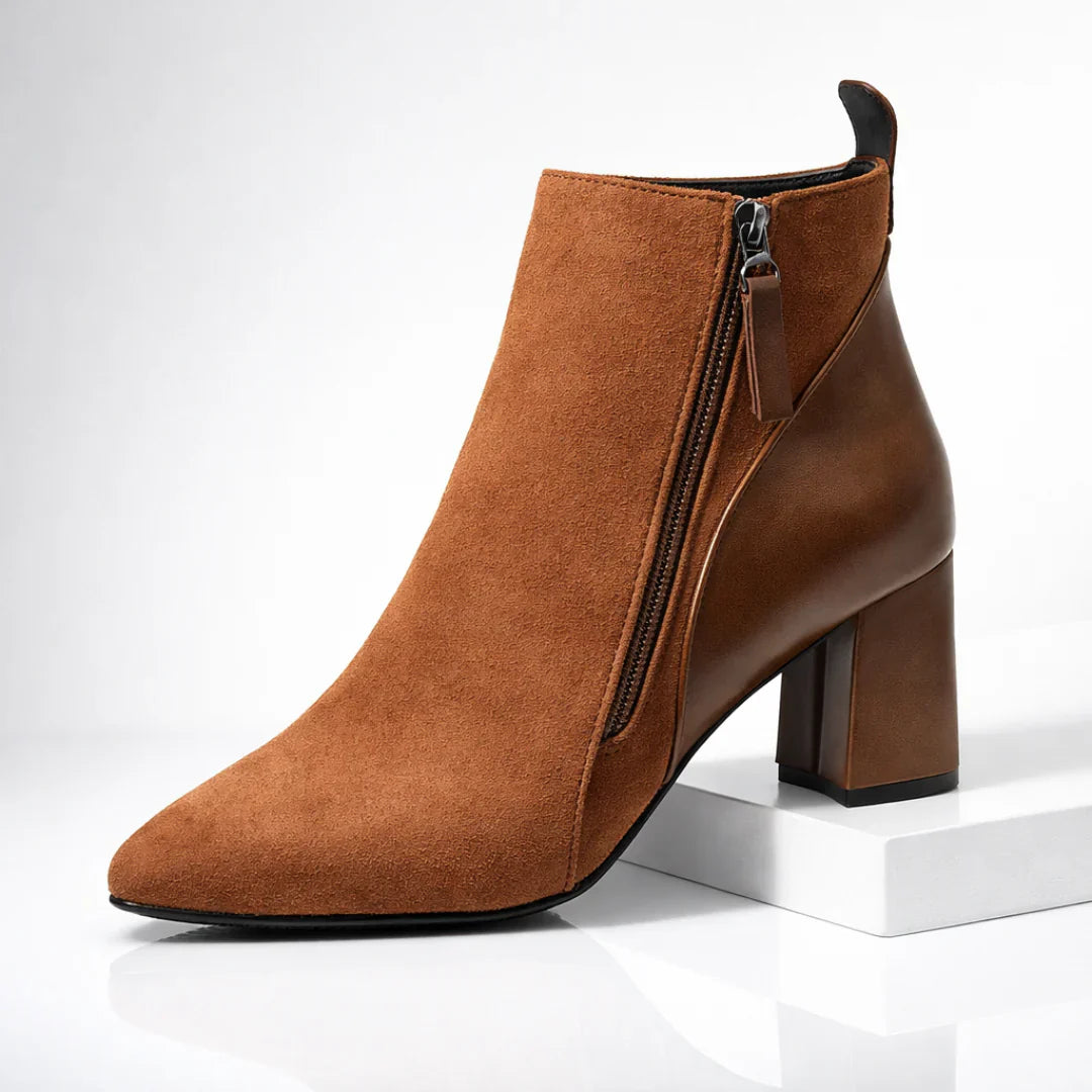 Plantaris Odette – Bottines Femme Effet Daim | Confort Voûte Plantaire, Élégantes