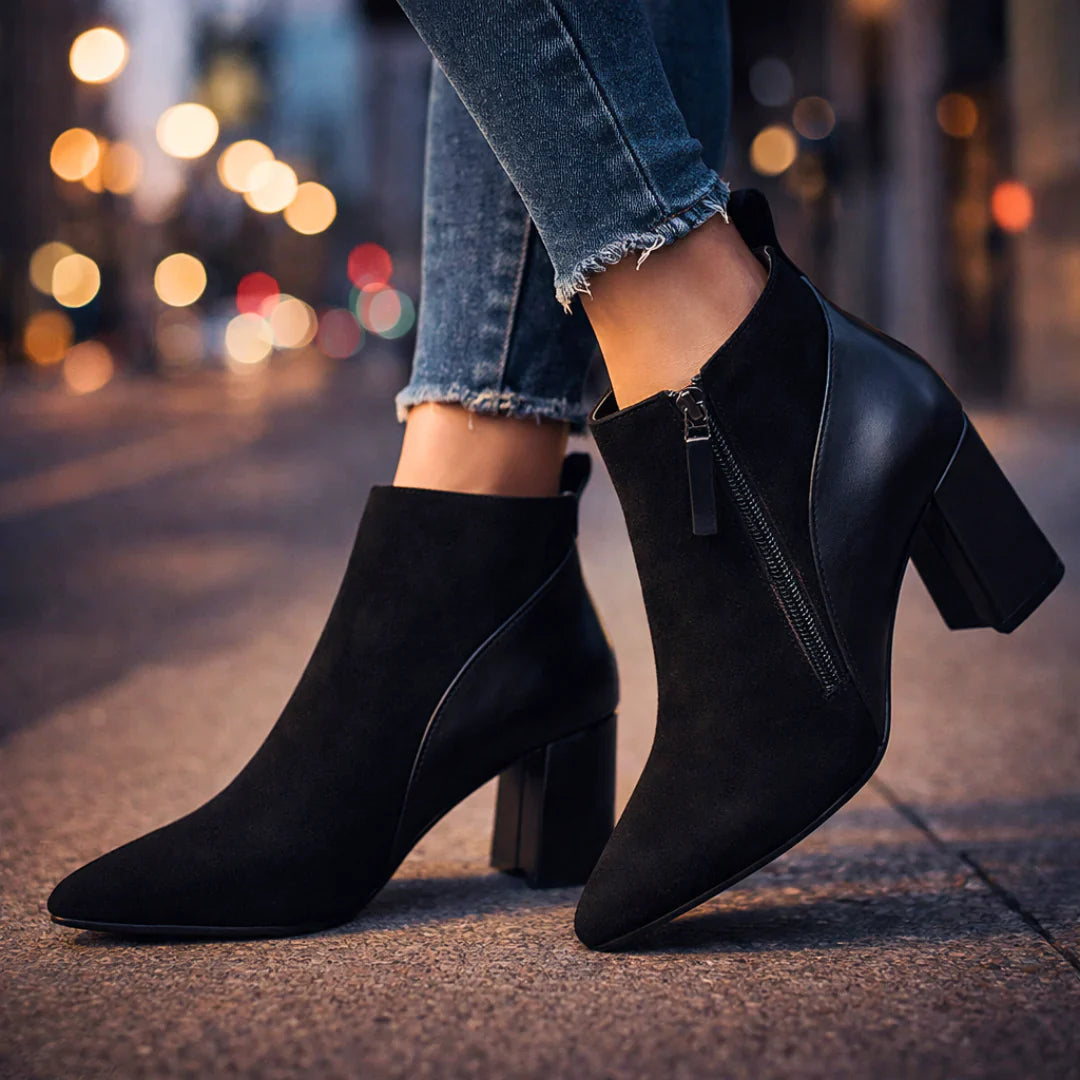 Plantaris Odette – Bottines Femme Effet Daim | Confort Voûte Plantaire, Élégantes