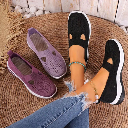 Olivia — Mocassin Orthopédique en Tricot, Facile à Enfiler