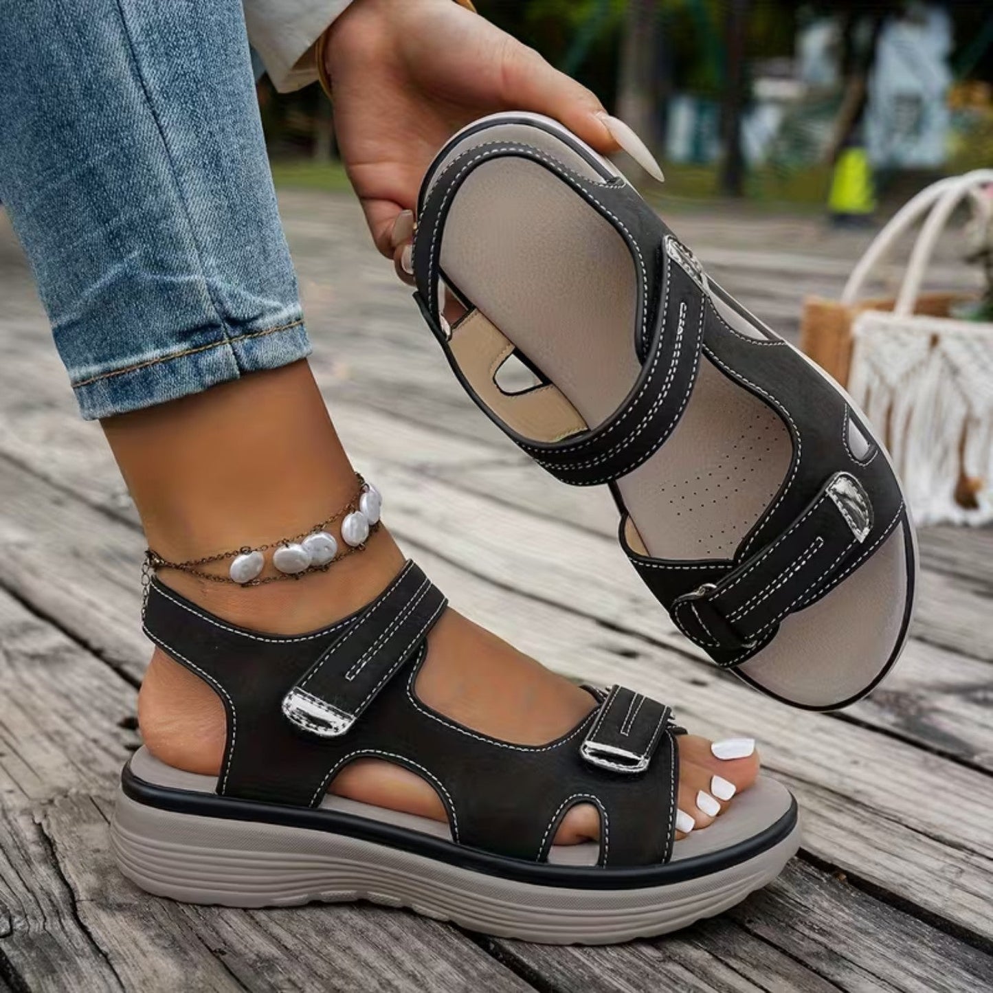 Soline — Sandale Orthopédique Cuir Vegan, Soutien Voûte Plantaire