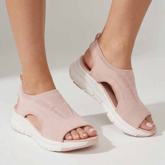 Léa — Sandale d'Été en Maille Souple, Pieds Sensibles
