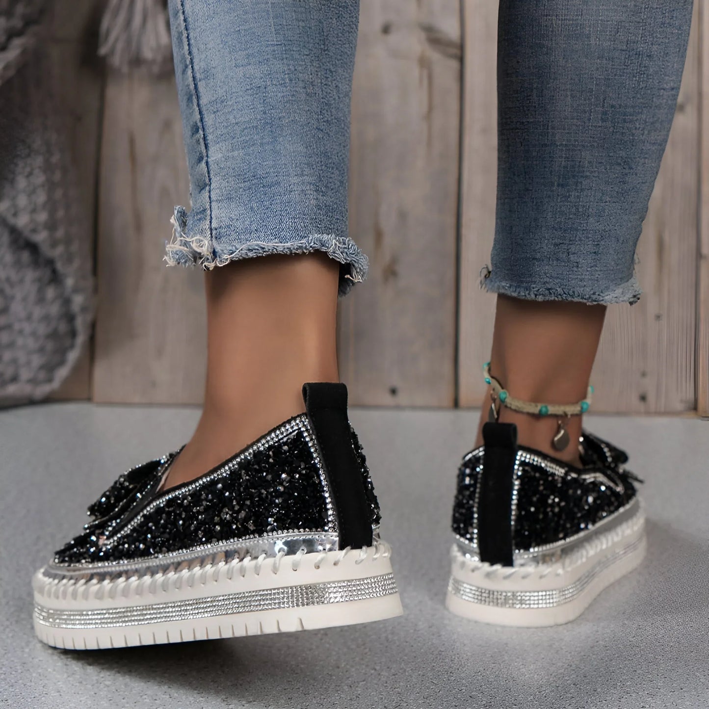 Plantaris Isabeau – Mocassins Confort Femme Nœud Strass | Voûte Plantaire, Élégants
