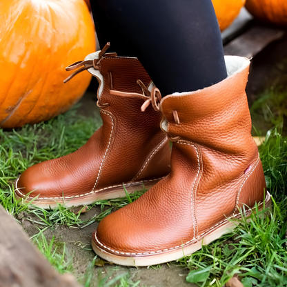 Plantaris Brune – Bottines Fourrées Laine Femme Imperméables | Chaud, Confort Hiver