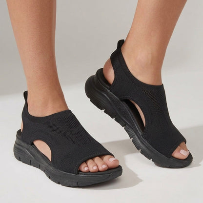 Léa — Sandale d'Été en Maille Souple, Pieds Sensibles