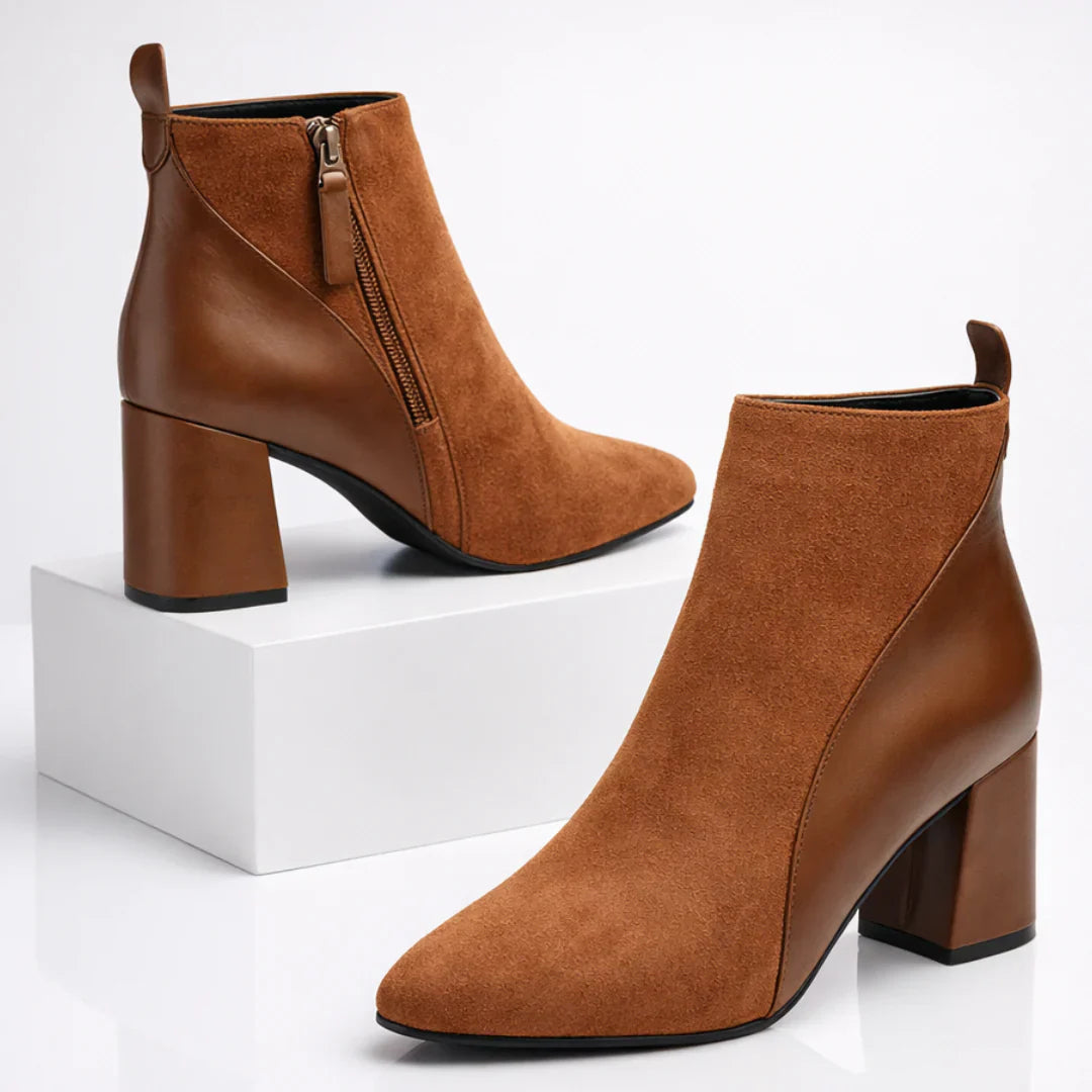Plantaris Odette – Bottines Femme Effet Daim | Confort Voûte Plantaire, Élégantes