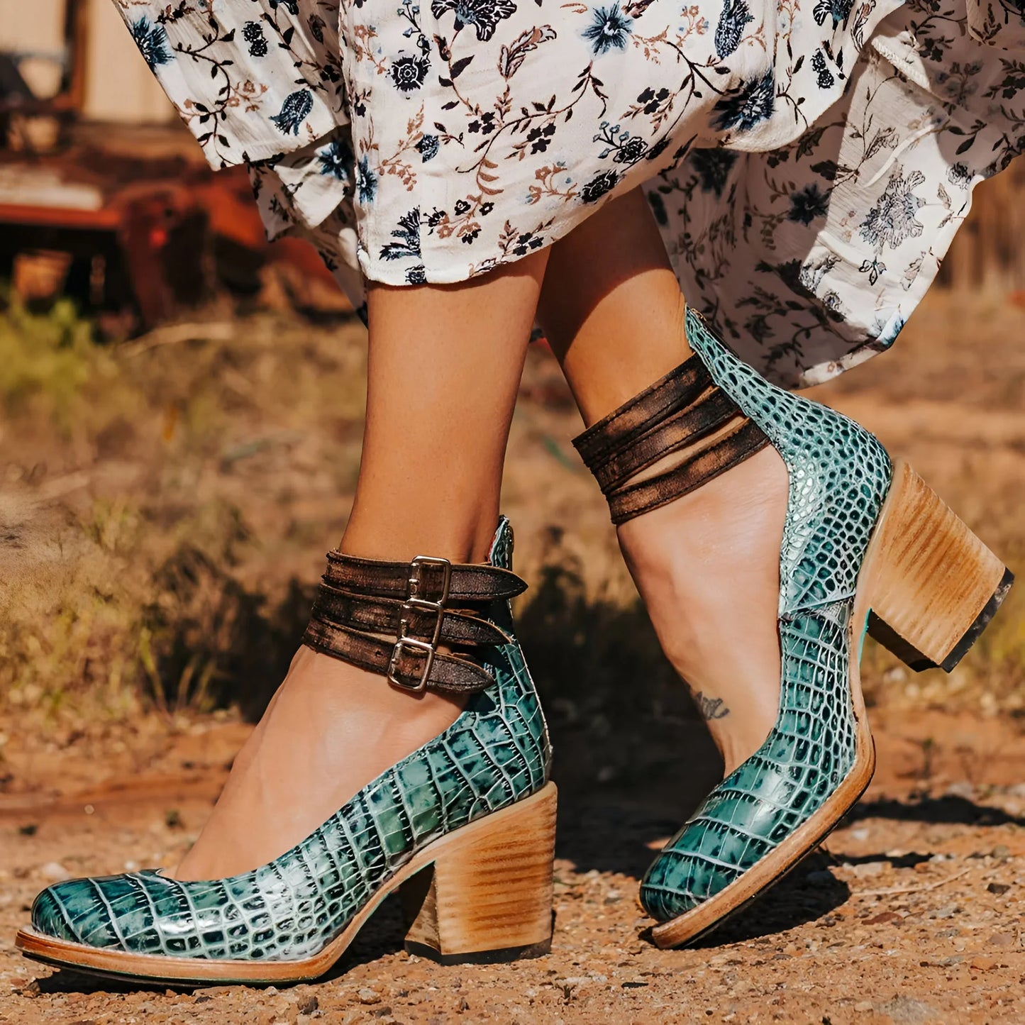 Plantaris Lise – Sandales à Talon Confort Femme Effet Cuir | Maintien, Élégantes