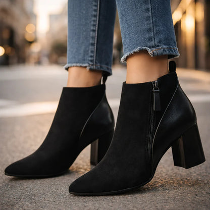 Plantaris Odette – Bottines Femme Effet Daim | Confort Voûte Plantaire, Élégantes