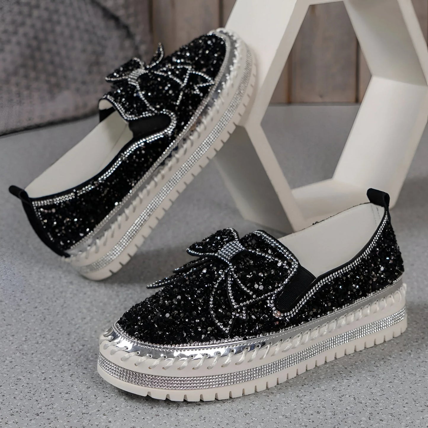 Plantaris Isabeau – Mocassins Confort Femme Nœud Strass | Voûte Plantaire, Élégants