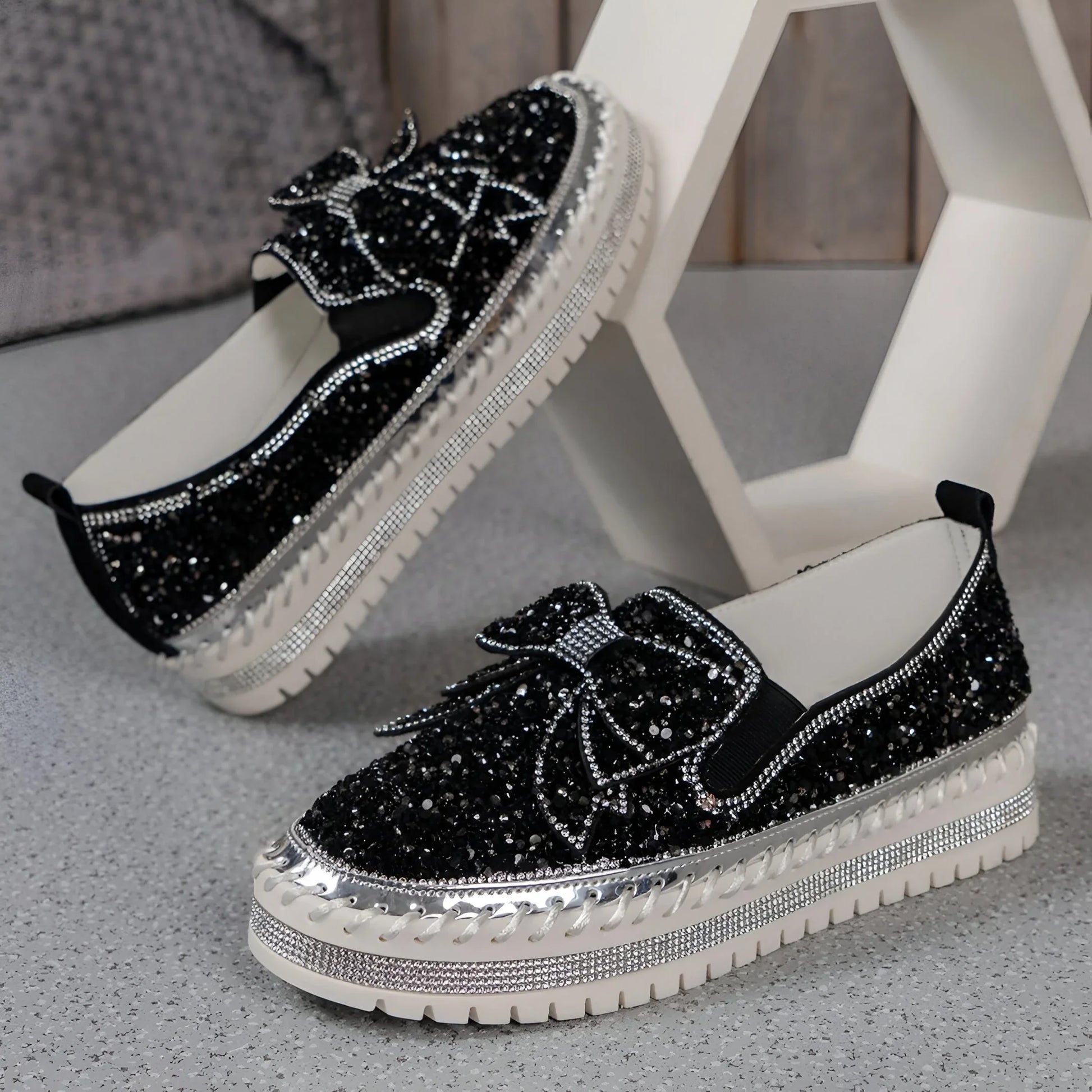 Plantaris Isabeau – Mocassins Confort Femme Nœud Strass | Voûte Plantaire, Élégants