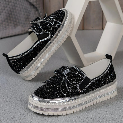 Plantaris Isabeau – Mocassins Confort Femme Nœud Strass | Voûte Plantaire, Élégants