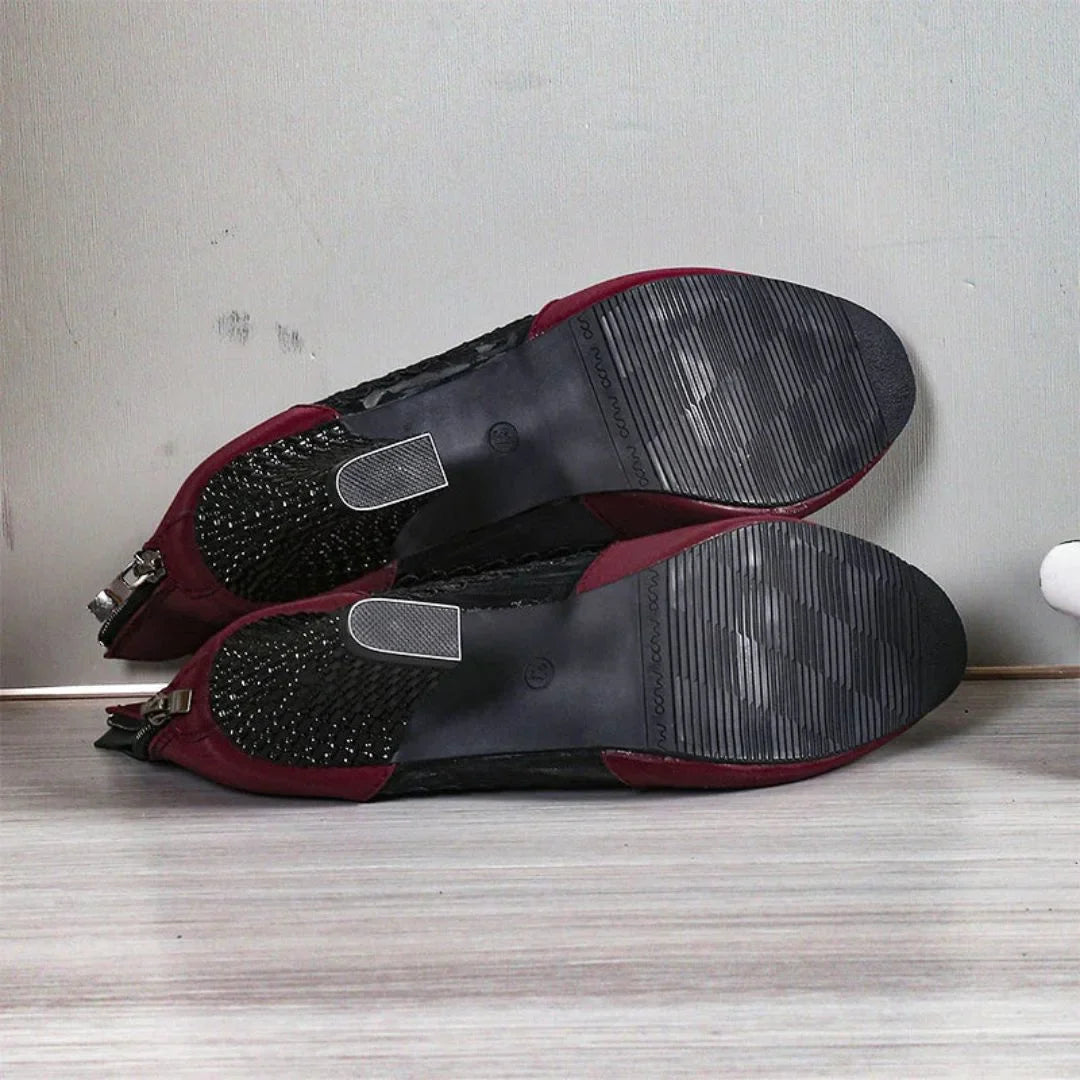 Plantaris Violette – Bottines à Talon Bottier Femme Dentelle | Confort, Élégantes