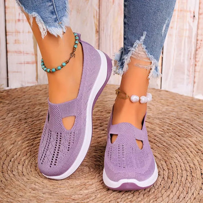 Olivia — Mocassin Orthopédique en Tricot, Facile à Enfiler