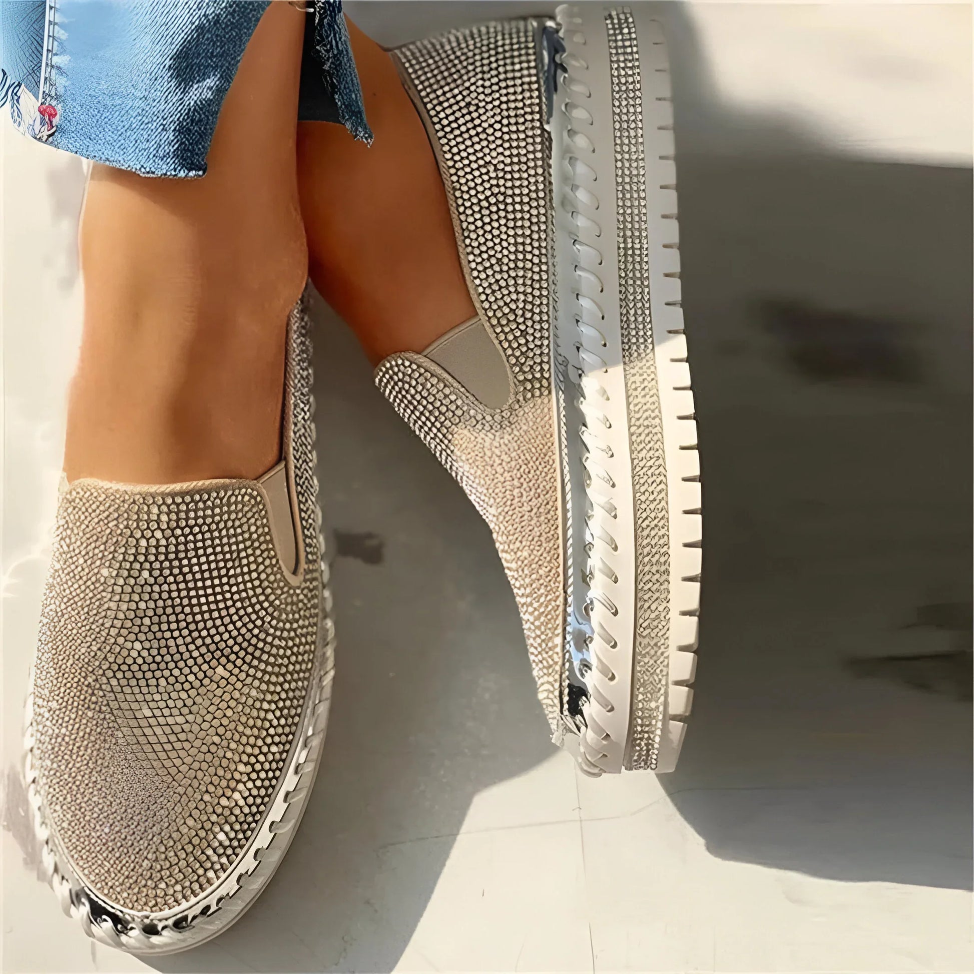 Plantaris Marcelline – Baskets Confort Femme Plateforme Strass | Voûte Plantaire, Légères