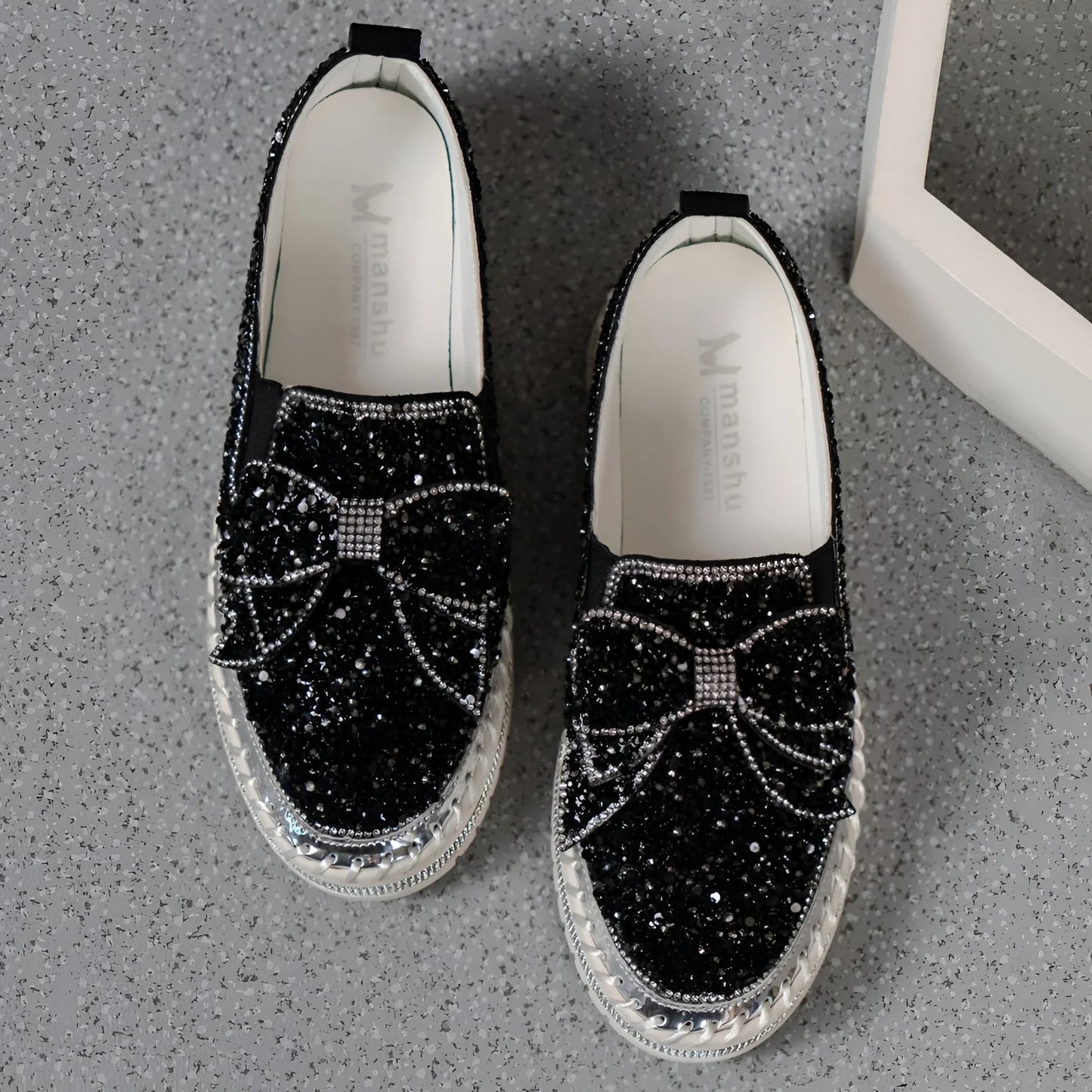 Plantaris Isabeau – Mocassins Confort Femme Nœud Strass | Voûte Plantaire, Élégants