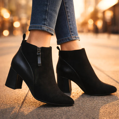 Plantaris Odette – Bottines Femme Effet Daim | Confort Voûte Plantaire, Élégantes