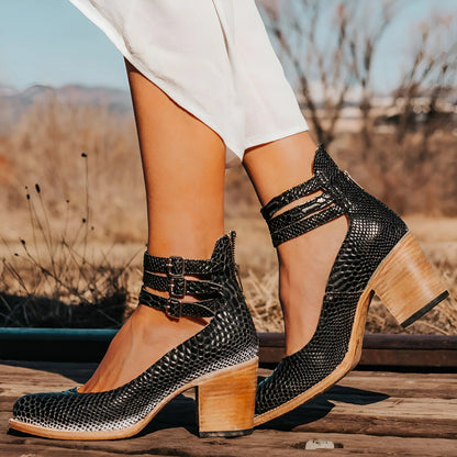 Plantaris Lise – Sandales à Talon Confort Femme Effet Cuir | Maintien, Élégantes