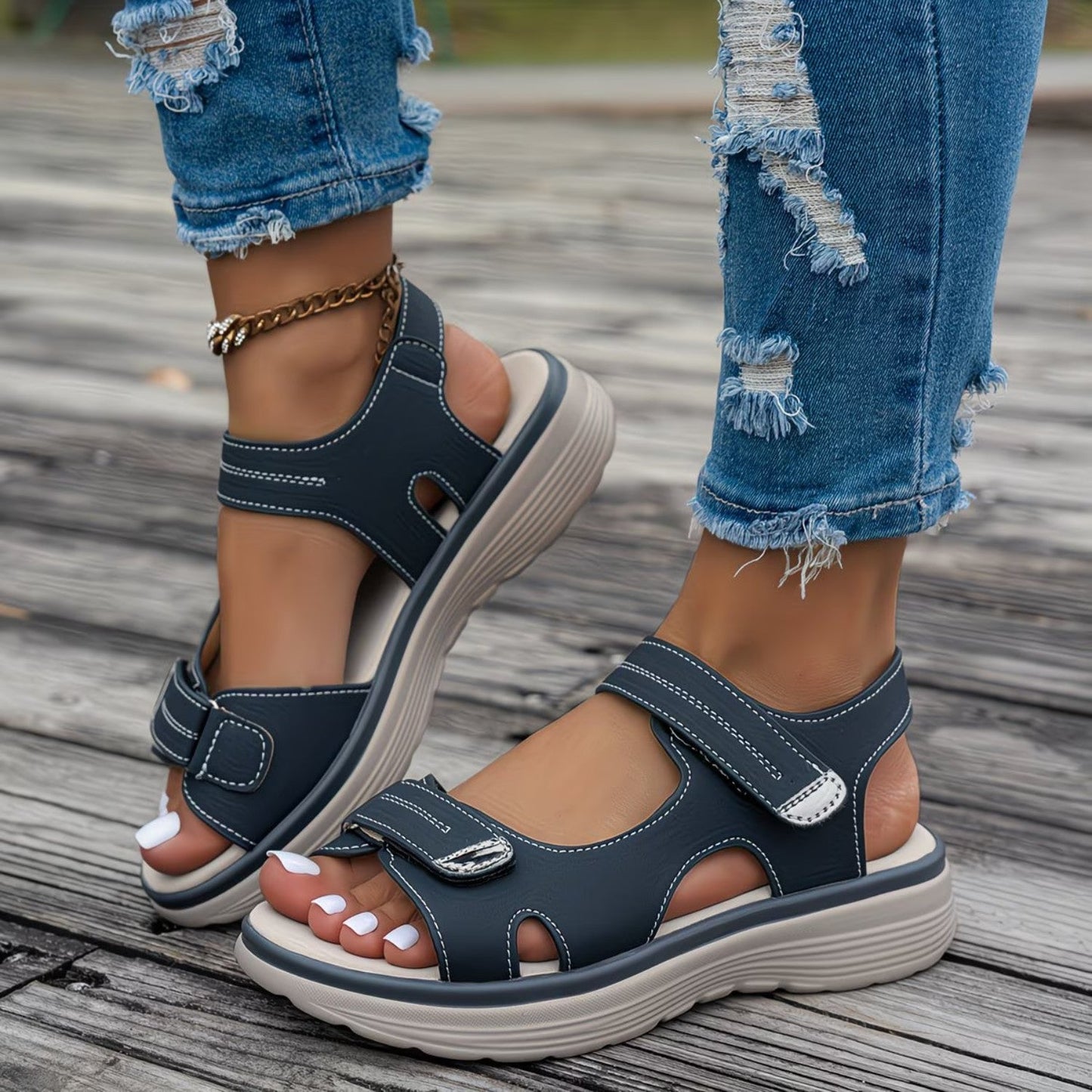 Soline — Sandale Orthopédique Cuir Vegan, Soutien Voûte Plantaire