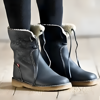 Plantaris Brune – Bottines Fourrées Laine Femme Imperméables | Chaud, Confort Hiver