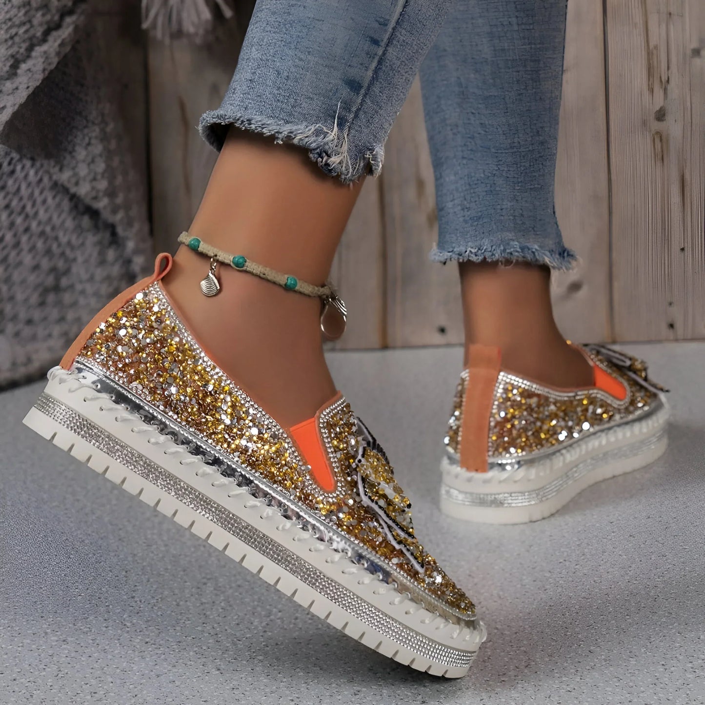 Plantaris Isabeau – Mocassins Confort Femme Nœud Strass | Voûte Plantaire, Élégants