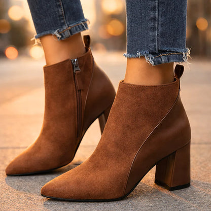Plantaris Odette – Bottines Femme Effet Daim | Confort Voûte Plantaire, Élégantes