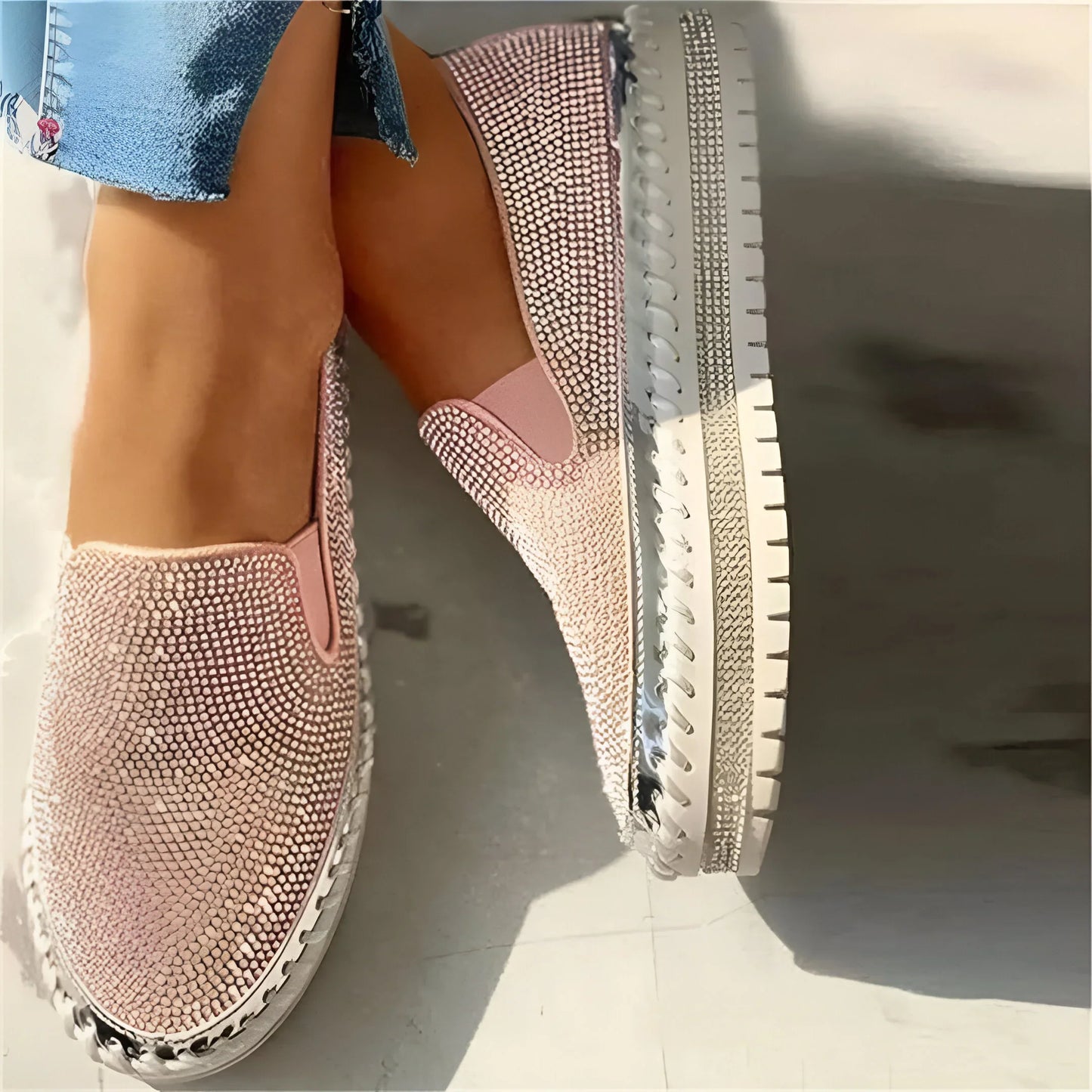 Plantaris Marcelline – Baskets Confort Femme Plateforme Strass | Voûte Plantaire, Légères