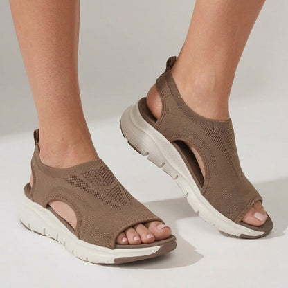 Léa — Sandale d'Été en Maille Souple, Pieds Sensibles