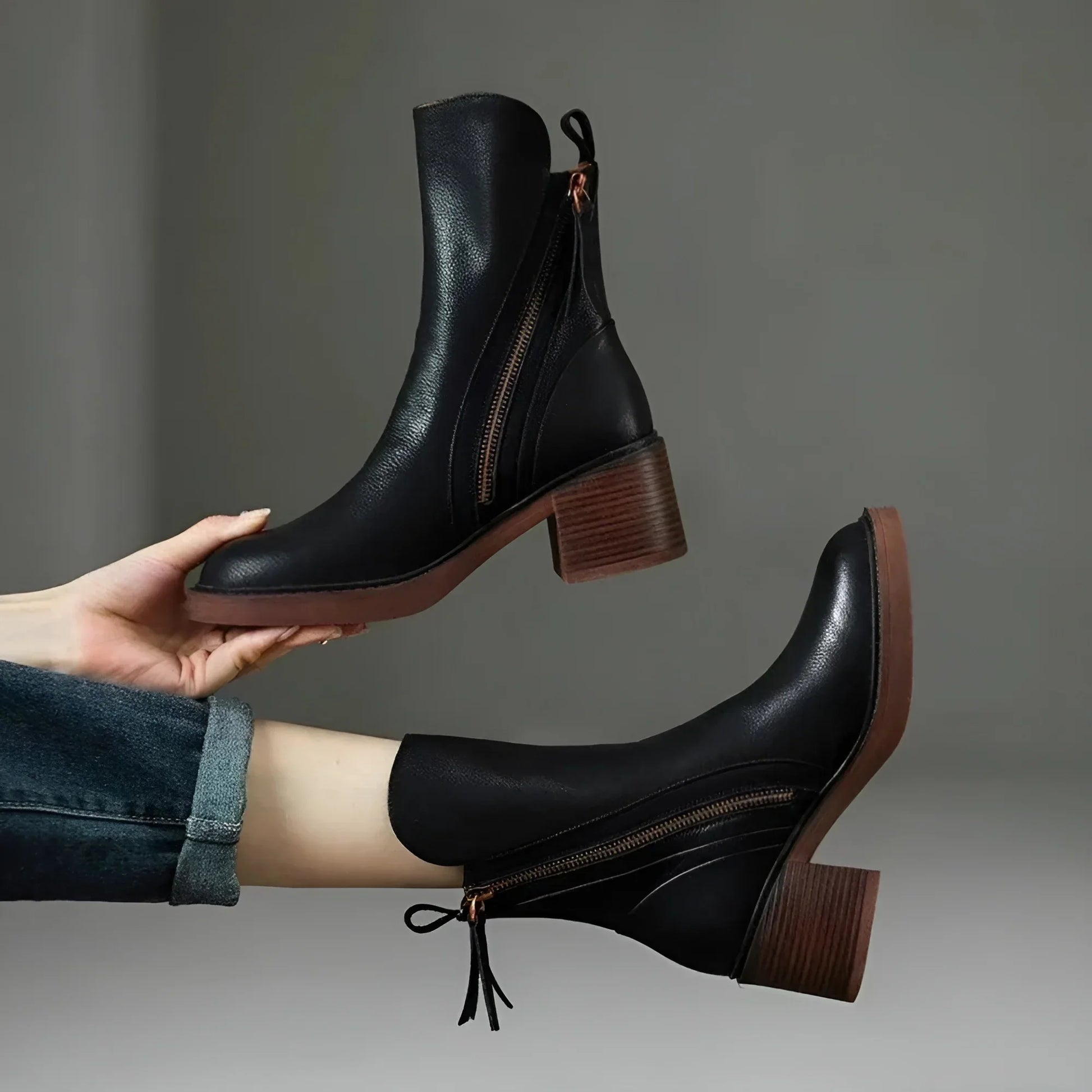Plantaris Anna – Bottines Femme Effet Cuir | Confort Quotidien, Maintien Souple