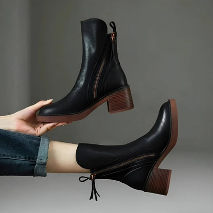 Plantaris Anna – Bottines Femme Effet Cuir | Confort Quotidien, Maintien Souple