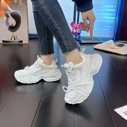 Plantaris Alice – Baskets Confort Femme Maille Strass | Respirantes, Légères