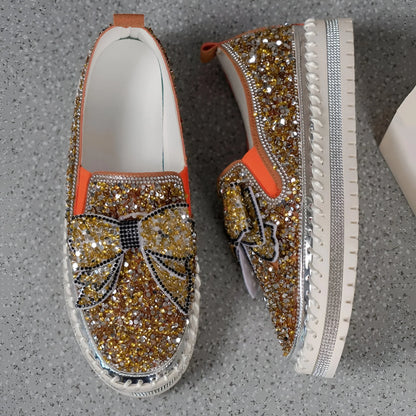 Plantaris Isabeau – Mocassins Confort Femme Nœud Strass | Voûte Plantaire, Élégants