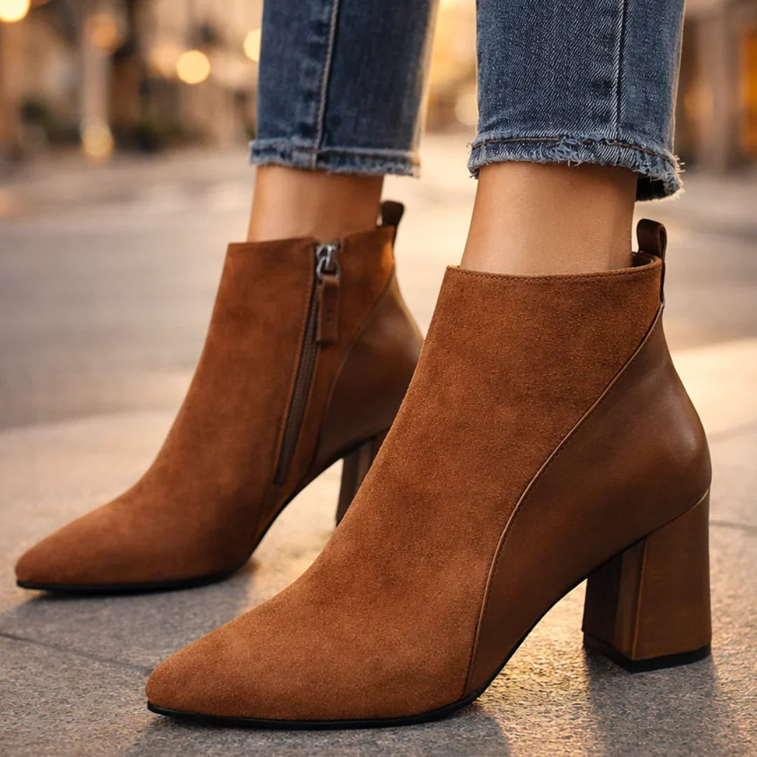 Plantaris Odette – Bottines Femme Effet Daim | Confort Voûte Plantaire, Élégantes