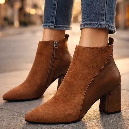 Plantaris Odette – Bottines Femme Effet Daim | Confort Voûte Plantaire, Élégantes