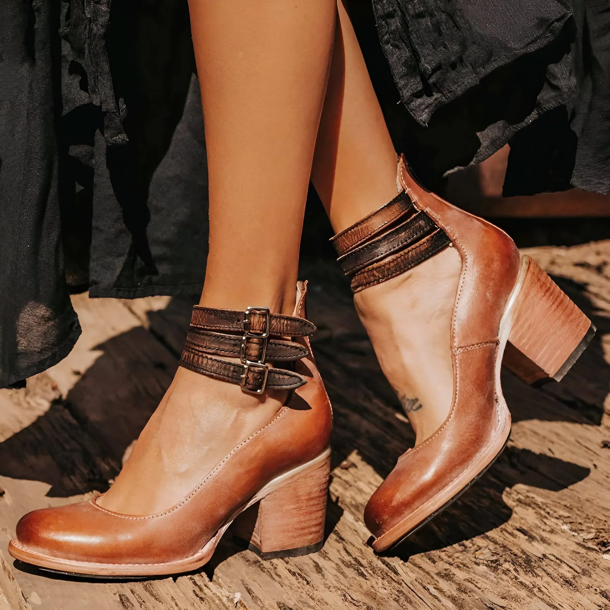 Plantaris Lise – Sandales à Talon Confort Femme Effet Cuir | Maintien, Élégantes