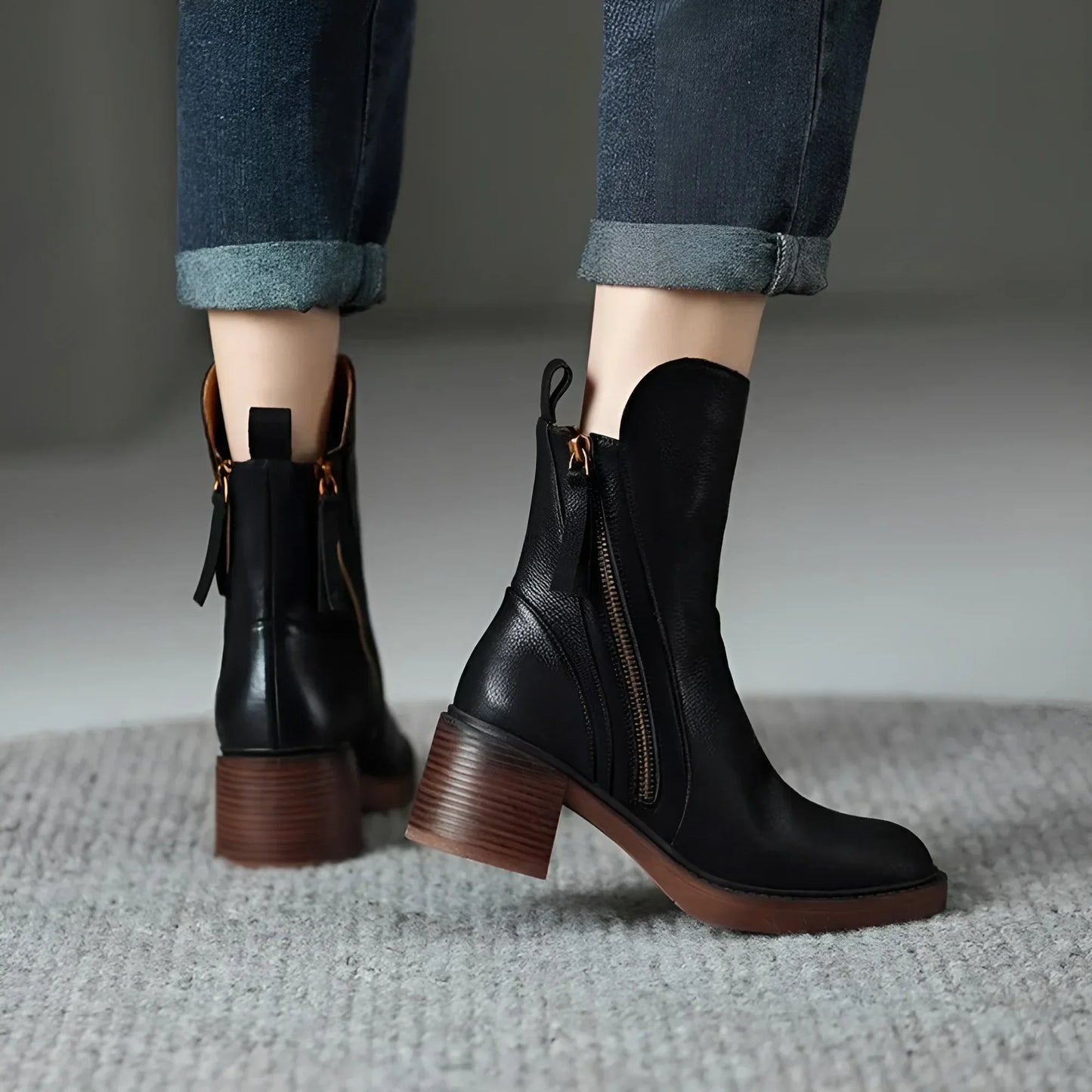 Plantaris Anna – Bottines Femme Effet Cuir | Confort Quotidien, Maintien Souple