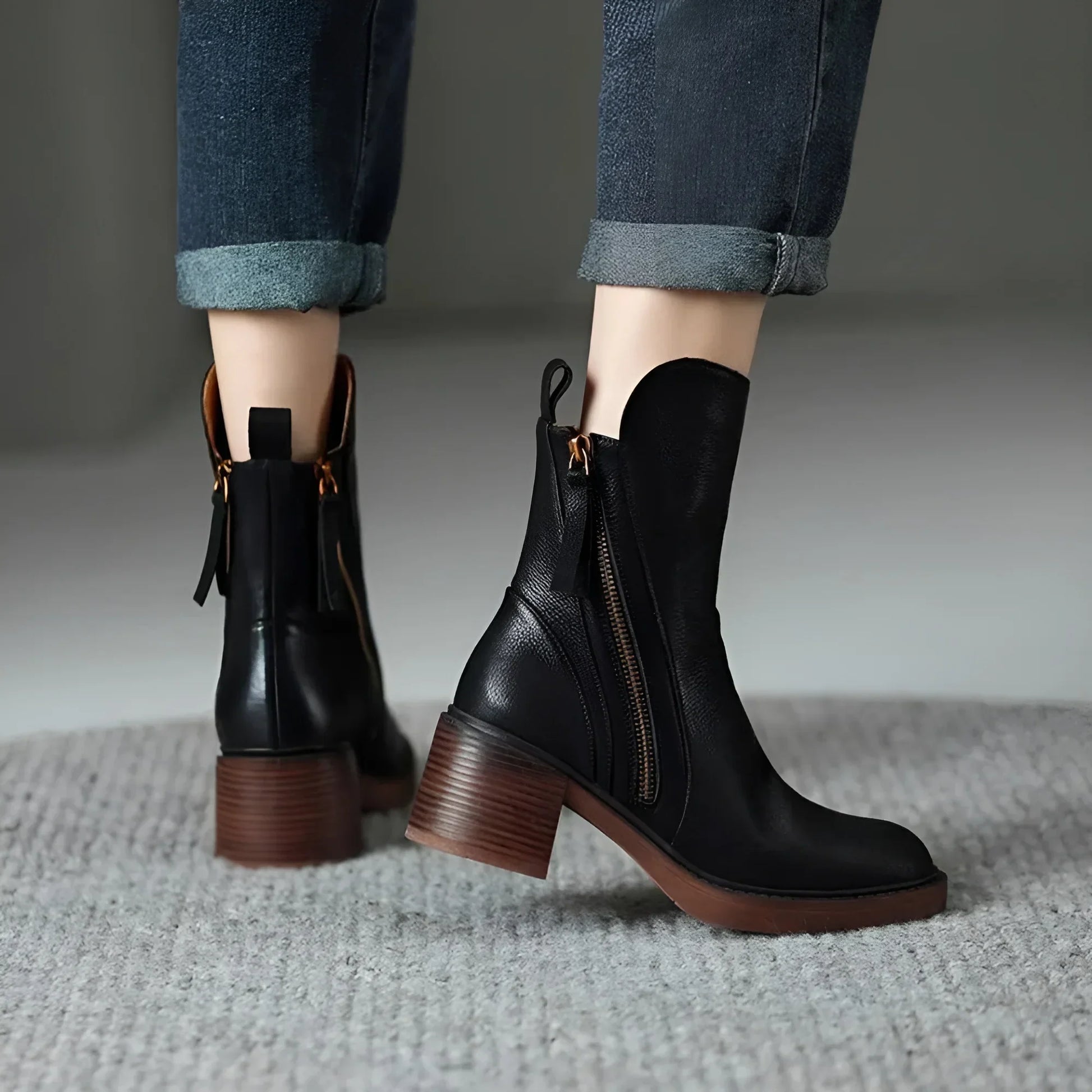Plantaris Anna – Bottines Femme Effet Cuir | Confort Quotidien, Maintien Souple