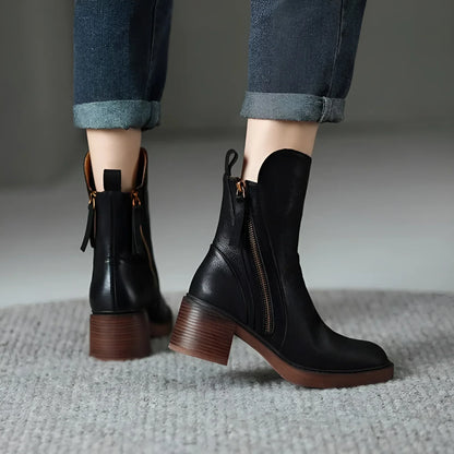 Plantaris Anna – Bottines Femme Effet Cuir | Confort Quotidien, Maintien Souple