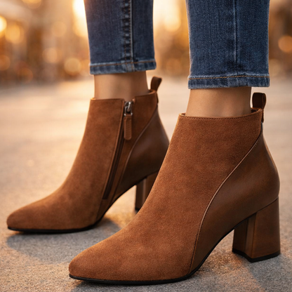 Plantaris Odette – Bottines Femme Effet Daim | Confort Voûte Plantaire, Élégantes