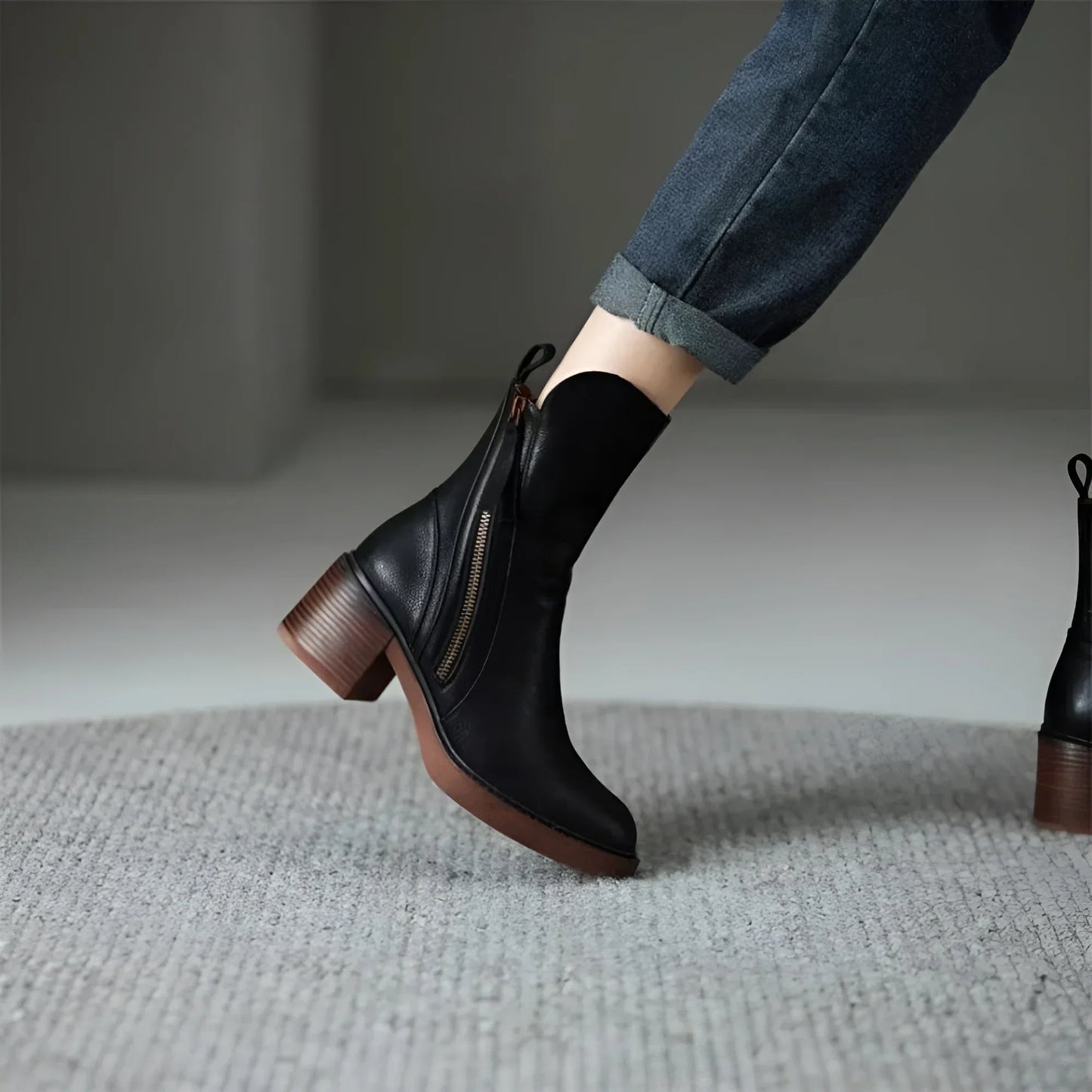 Plantaris Anna – Bottines Femme Effet Cuir | Confort Quotidien, Maintien Souple