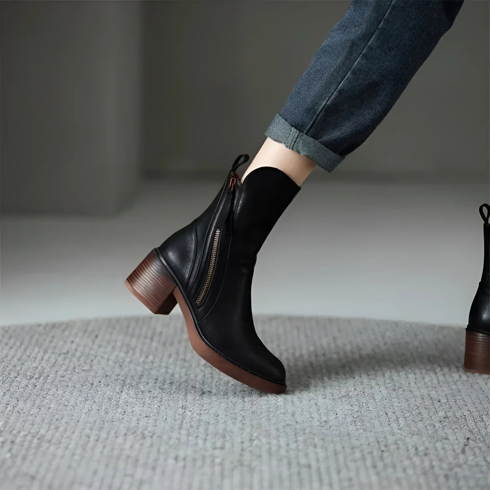 Plantaris Anna – Bottines Femme Effet Cuir | Confort Quotidien, Maintien Souple